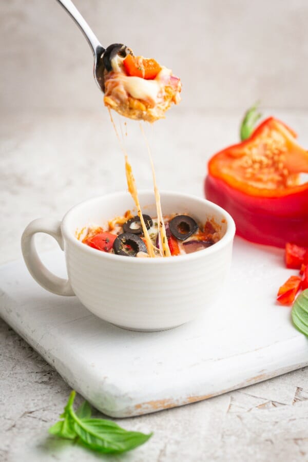 Vegetarian Pizza Mug Meal has Less Calories Than a Slice of Pizza! Vegetarian Pizza Mug Meal has Less Calories Than a Slice of Pizza!